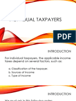 Individual Taxpayers (Ordinary Income and Fringe Benefits)