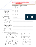 D2 A1 FICHA MAT. Elementos de La Geometría Punto, Recta y Ángulo, Plano, Segmento.