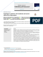 Otorhinolaryngology: Dysphagia in Patients With Moderate and Severe Obstructive Sleep Apnea