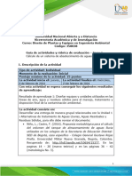 Guia de Actividades y RuÌbrica de Evaluacioìn - Tarea 1 - CaÌlculo de Un Sistema de Abastecimiento de Aguas Lluvias