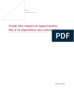 2012 E-Reputation Etude Des Risques Et Opportunites Lies A - L E-Reputation Des Entreprises CIGREF