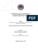 Universidad Nacional de Chimborazo Facultad de Ciencias de La Salud Carrera de Psicología Clínica