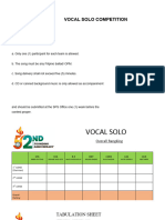 Vocal Solo and Duet Criteria For Judging