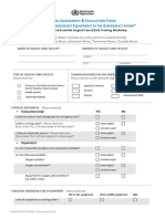 Essential Equipments Emergency Need Assessment