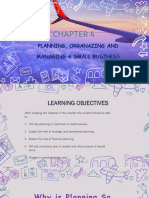 CHAPTER 3 Planning, Organizing and Managing A Small Business