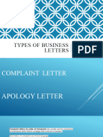 TYPES of Business Letters