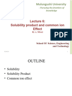 LECTURE 6 - Solubility Product and Common Ion Effect-2019