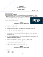 CBSE Board Class IX Mathematics Sample Paper 1