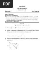 CBSE Board Class IX Mathematics Sample Paper 10 Time: 3 Hrs Total Marks: 80