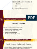 Organization of Health Care in Kenya