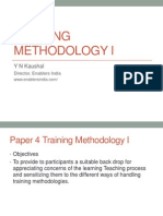 ISTD Training Methodology I August 20 2011