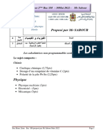 Bac Blanc Pour 2 BAC SM Le 30mai 2022-Mr Sabour