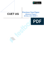 CUET UG General Official Paper (Held On - 06 Oct, 2022 Shift 1) 6438134519fb239dedca9764 (English)