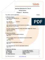 Important Questions For CBSE Class 8 Social Science Resources and Development Chapter 1 - Resources