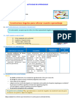 D5 A1 SESIÓN MAT. Construimos Ángulos para Reforzar Nuestro Aprendizaje