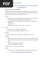 Measure of Central Tendency & Dispersion BY DR Wahid Sherani