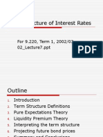 Term Structure of Interest Rates: For 9.220, Term 1, 2002/03 02 - Lecture7