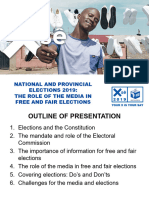 IEC Presentation On The National and Provincial Elections 2019 The Role of The Media in Free and Fair Elections