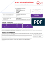 Virgin Media Contract Information Sheet: Your Order Summary