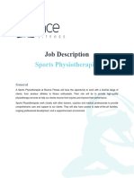 Job Description - Sports Physiotherapist