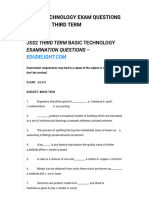 Basic Technology Exam Questions For JSS2 Third Term