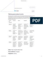 Rúbrica para Evaluar La Carta