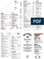 Touro Prime Menu - Dinner MAR PRINT