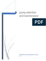 Pump Selection and Maintenance