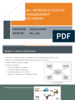 Mgmt8630 - Introduction To Project Management - Manufacturing