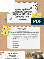 Required Inputs For ESTABLISHING A COMMON VISION For ICRM at The Community Level