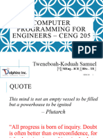 Chapt. 0 - 1 Computer Programming For Engineers - Ceng 206