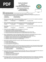 First Quarter Examination - TQS - Practical Research 1 - Second Semester