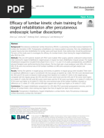 Efficacy of Lumbar Kinetic Chain Training For Staged Rehabilitation After Percutaneous Endoscopic Lumbar Discectomy