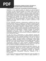 Arranjos Institucionais e Gestão Da Clínica Princípios Da Interdisciplinaridade e Interprofissionalidade