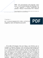 Chomsky (1989) El Conocimiento Del Lenguaje Su Naturaleza, Origen y Uso - 01 El Conocimiento Del Lenguaje Como Objeto de Investigación