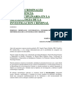 Perfiles Criminales Convergencia Interdisciplinaria en La Metodologia de La Investigacion Criminal