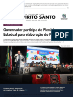 Espírito Santo: Governador Participa de Plenária Estadual para Elaboração Do PPA Nacional