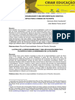 A Ética Da Responsabilidade e Uma Implementação Didático-Filosófica para o Ensino de Filosofia