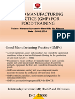 Good Manufacturing Practice (GMP) For Food