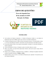 Caderno de Questões - 2 Fase - OMIF - 2019 - Versão Final