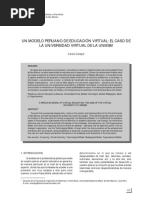 Un Modelo Peruano de Educación Virtual: El Caso de La Universidad Virtual de La Unmsm