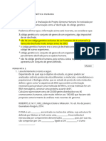 Questionário I - Genética Humana - 2. Semestre - UNIP