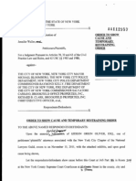 Waller v. City of New York, Temporary Restraining Order by J. Lucy Billings and Plaintiffs Pleading on Order to Show Cause Before J. Michael Stallman, Case No. 112957-2011 (N.Y. County Supr. Ct. Nov. 15, 2011)