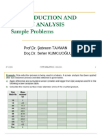 Size Reduction Sample Problems