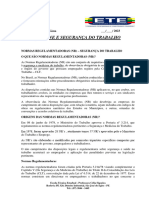 HIGIENE E SEGURANÇA DO TRABALHO - Normas Regulamentadoras - 2 e 3 Aula - Atividade em Sala PDF