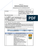 Especificaciones Tecnicas - Aditivo Impermeabilizante