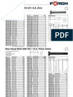 Hex Head Bolt DIN 931 8.8, Zinc: DIN and Standard Parts