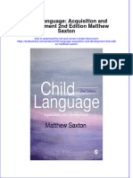 Textbook Child Language Acquisition and Development 2Nd Edition Matthew Saxton Ebook All Chapter PDF