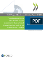 Creating Conditions For Effective Public Investment - Sub-National Capacities in A Multi-Level Governance Context - Mizell & Allaain-Dupé (2013)