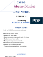 Caribbean Studies - Lesson 11 - Mass Media